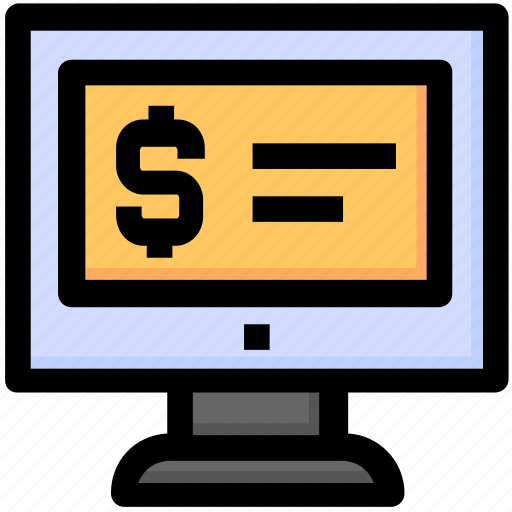 Dollar, lcd, monitor, report, seo, service icon - Download on Iconfinder