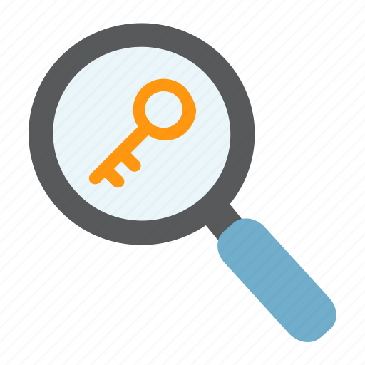 Find, keyword, lens, magnifier, research, seo, zoom icon - Download on Iconfinder