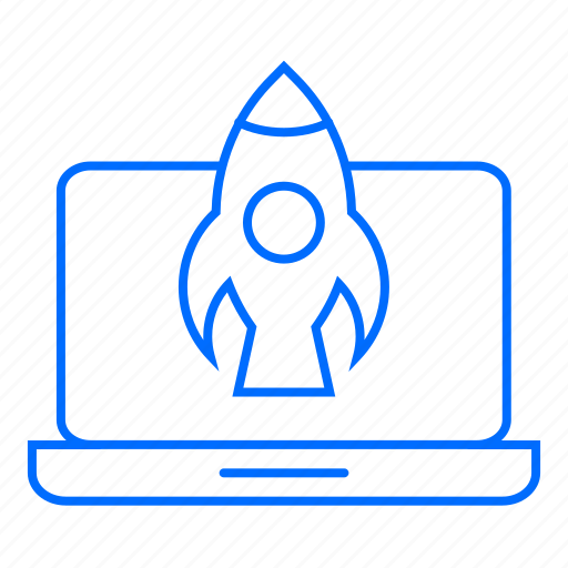 Marketing, campaign, laptop, launch, rocket icon - Download on Iconfinder