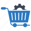 cart, cog, preference, setting, trolley 