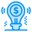 bulb, business, dollar, idea, solution 