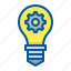 bulb, gear, idea, invent 