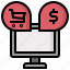 ecommerce, marketing, monitor, online, screen, shop, website 