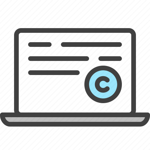 Article, blog, copyright, copyrighter, document, laptop, text icon - Download on Iconfinder