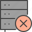 database, delete, hosting, network, proxy, remove, server 