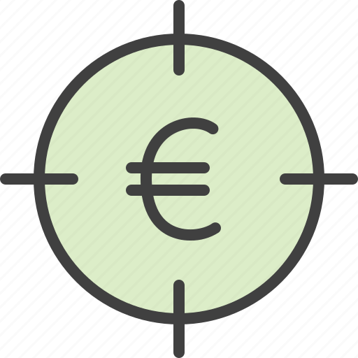 Aim, bullseye, earnings, euro, goal, money icon - Download on Iconfinder