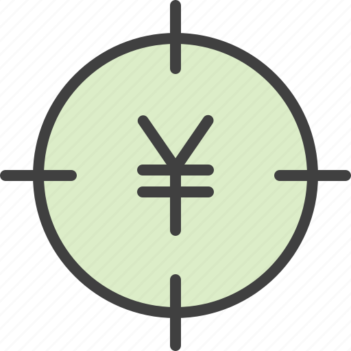 Aim, bullseye, earnings, goal, money, yen icon - Download on Iconfinder