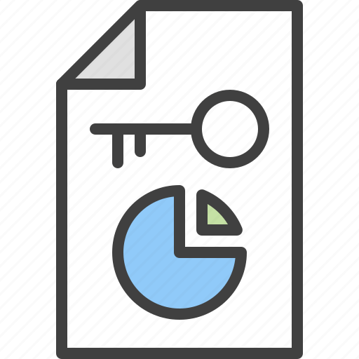 Analysis, chart, document, key, keyword, pie, statistic icon - Download on Iconfinder