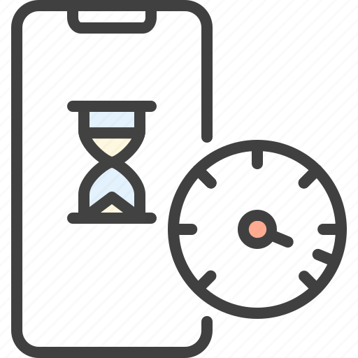 Accelerate, hourglass, iphone, optimization, smartphone, speedometer, wait icon - Download on Iconfinder