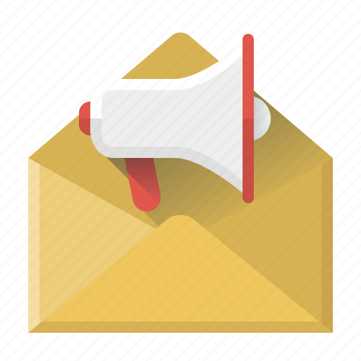 Email campaigns, envelope, letter, loudhailer, marketing, seo, speaker icon - Download on Iconfinder
