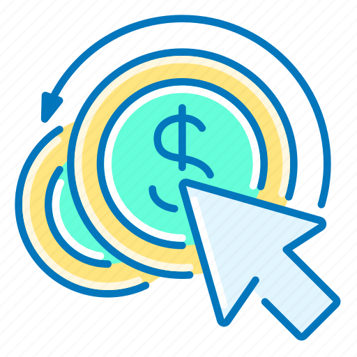 Click, coin, dollar, pay, per, seo icon - Download on Iconfinder
