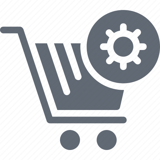 Cog, cog in cart, shopping cart, shopping cart preferences, shopping cart setting icon - Download on Iconfinder