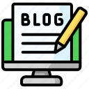 blog, monitor, website, writing article