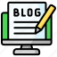blog, monitor, website, writing article 