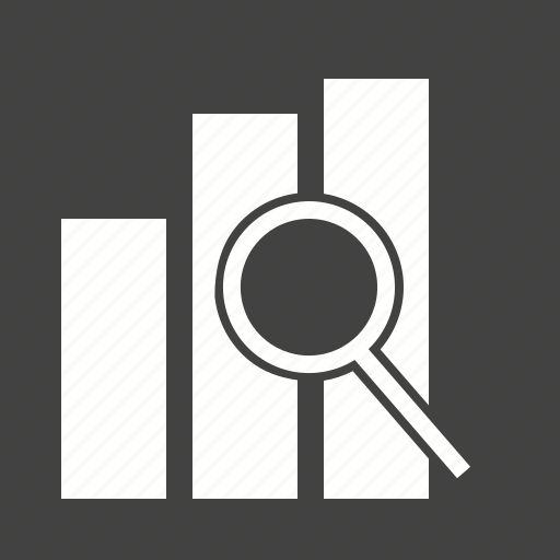 Analysis, bar, business, data, magnifying glass, optimization, statistics icon - Download on Iconfinder