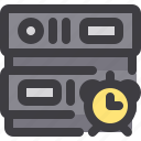 alarm, clock, database, network, server, storage 