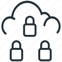 lock, cloud, search, server, settings, technology