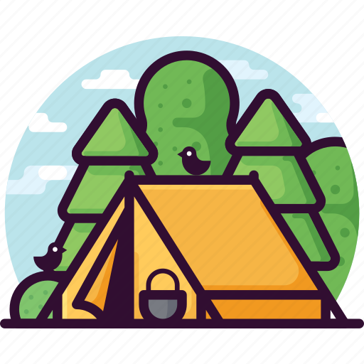 Bird, camping, forest, nature, tent icon - Download on Iconfinder