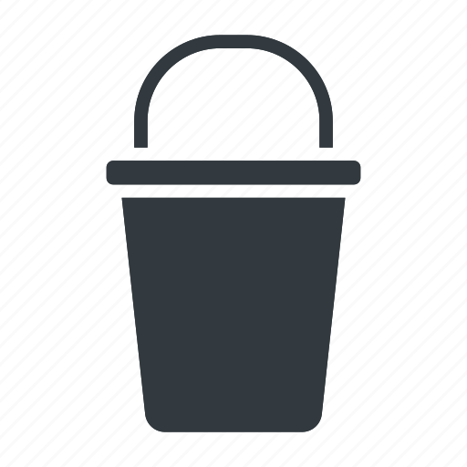 Bucket, container, handle, pail, clean, water, cleaning icon - Download on Iconfinder