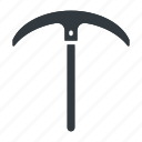 pickaxe, pick, axe, dig, tool, industry, isolated, sign