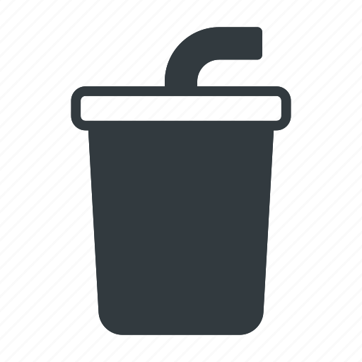 Water, soda, drink, glass, paper, liquid, straw icon - Download on Iconfinder