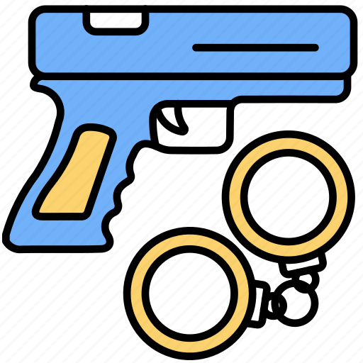 Crime, handcuff, manacles, shackles, gun, arrest, police icon - Download on Iconfinder