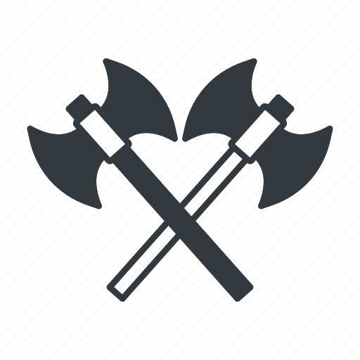 Axe, battle, weapon, medieval, poleaxe, crossed, war icon - Download on Iconfinder