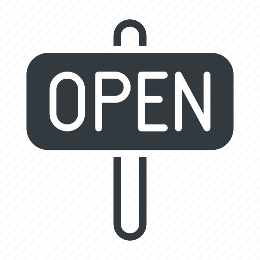 Open, door, hanging, shop, store, sign, information icon - Download on Iconfinder