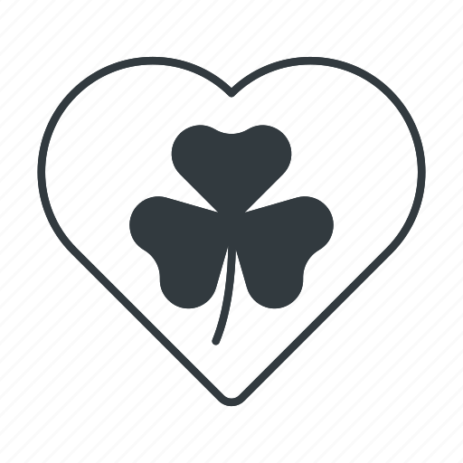 Clover, leaf, trefoil, heart, love, shamrock, saint icon - Download on Iconfinder