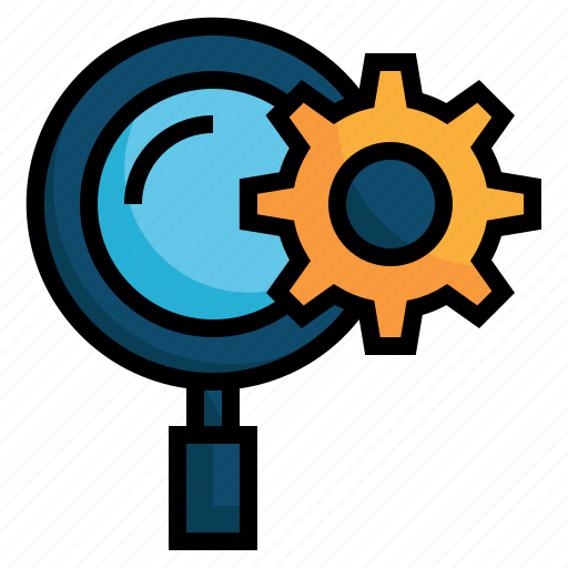Find, setting, magnifying, gear, search, cog icon - Download on Iconfinder