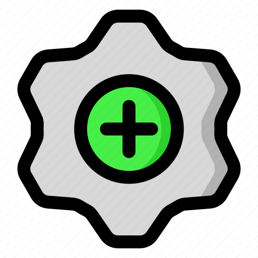 Gear, plus, settings, configurable, configure, new, technology icon - Download on Iconfinder
