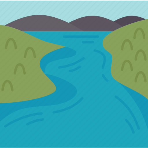River, water, valley, stream, creek icon - Download on Iconfinder