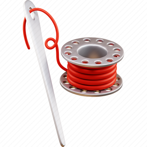 Spool, needle, bobbin, roll, sewing, tool 3D illustration - Download on Iconfinder