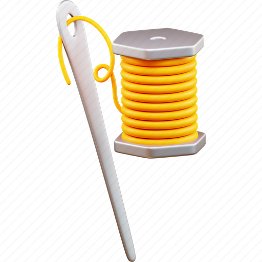 Thread, needle, sewing, whipping thread, tool 3D illustration - Download on Iconfinder