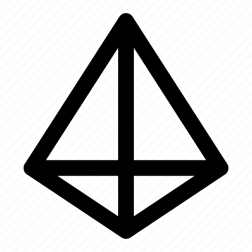 Line, tetrahedron, pyramid, shape, polygon, geometry, symbol icon - Download on Iconfinder