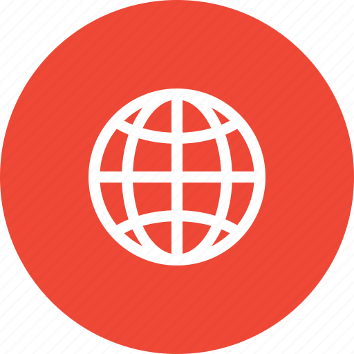 Circle, earth, global, global business, globe, red, world icon ...
