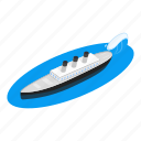 isometric, object, sign, steamship