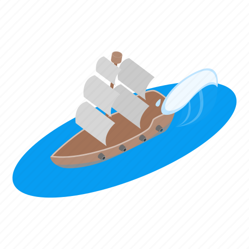 Isometric, object, sailingvessel, sign icon - Download on Iconfinder