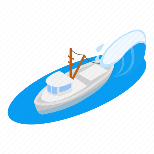 Fishingtrawler, isometric, object, sign icon - Download on Iconfinder