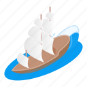 galleon, isometric, object, sign