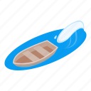 isometric, object, sign, woodenboat