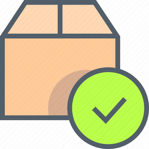 Box, checked, coloured, confirm, delivery, package, safe icon - Download on Iconfinder