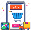mobile order, mobile shopping, 24/7hr service, online shopping, ecommerce