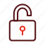 unlocked, open, lock, security, privacy 