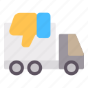 truck, delivery, shipping, order, dislike