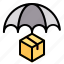 umbrella, protection, package, box, insurance 