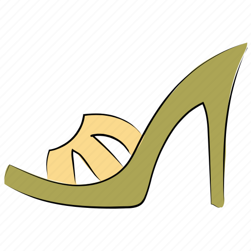 Female sandal, footwear, heel sandal, party shoes, sandal, shoes icon - Download on Iconfinder