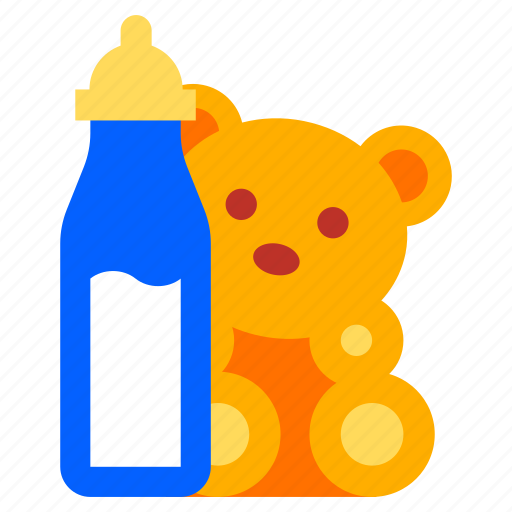 Kids, baby, toy, bottle, milk, teddy, bear icon - Download on Iconfinder