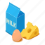 butter, cheese, dairy, isometric, milk, object, product 