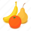 banana, food, fresh, fruit, isometric, nutrition, object 